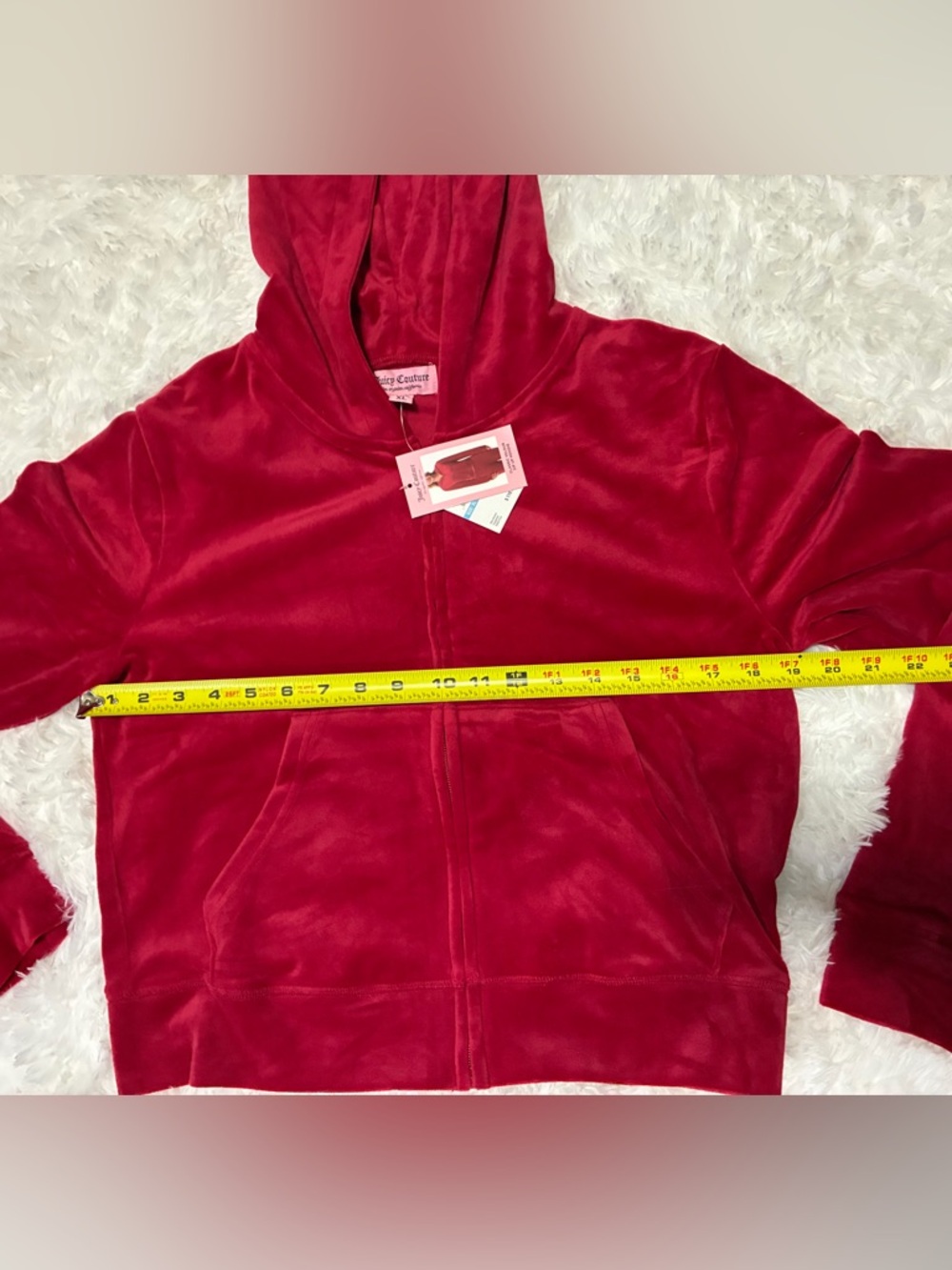 Juicy Couture Red Velour Zip Hoodie - Picture 8 of 10